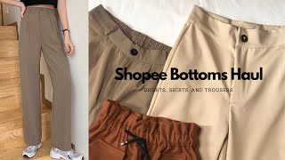 99 SALE Shopee Try On Haul BOTTOMS EDITION [upl. by Ekalb]