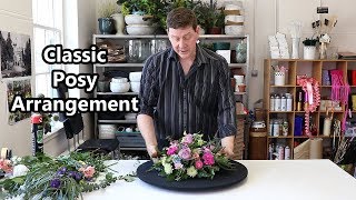 How To Make A Posy Flower Arrangement In Floral Foam [upl. by Ahkos]