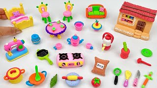 DIY How to make polymer clay miniature house kitchen set Doll Furniture Sewing Machine  Dolliyon [upl. by Sharl768]