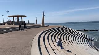 Walk on the Beach  Cleveleys seafront to the Sea Swallow Sculpture [upl. by Kreitman]