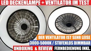 LED Deckenlampe mit Ventilator  Deckenventilator mit LED von BKZO  Sehr Leise amp Stufenlos Dimmbar [upl. by Gillespie]