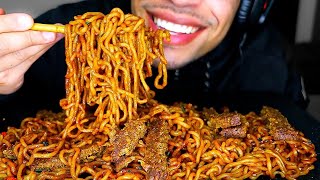 ASMR Extreme Spicy Noodles Challenge  Gone Wrong No Talking Eating BIG Bites Slurping Mouth Sounds [upl. by Hajar]