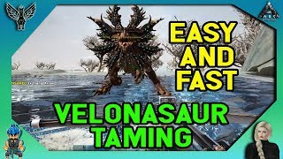 ARK EXTINCTION Ridiculously Easy and Fast Velonasaur Taming [upl. by Elorak]