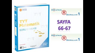 345 TYT MATEMATİK SAYFA 66 67 GÖRSEL ZEKA ORJİNAL R SORULAR 1 [upl. by Ymmaj]