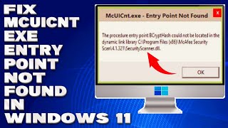 How To Fix McUICntexe Entry Point Not Found in Windows 1110 Solution [upl. by Assele]