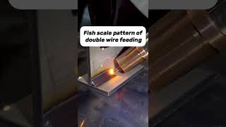 Fish scale pattern of double wire feeding laserweldingmachine welding lasercleaning [upl. by Bernadina]