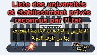 Liste des universités et établissements privés reconnus par l’Etat [upl. by Orag625]