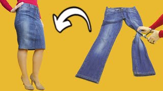 How to make a skirt out of jeans that will fit you perfectly [upl. by Artair]