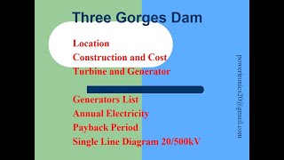 Three Gorges Hydro Project Cost and Sponsorship Turbine amp Generator Specification Energy SLD [upl. by Adelina]