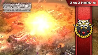 2 PLA  2 vs 2 Hard AI  CampC Generals ZH Enhanced [upl. by Weksler]