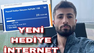 TURKCELL YENİ 1GB HEDİYE İNTERNET KAMPANYASI KANITLI 2024 [upl. by Atinra]