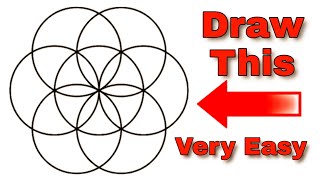 How to Draw Geometric Design of 7 Circles step by step very easily for beginners and Kids [upl. by Atalya]