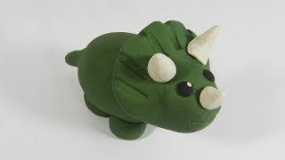 Cómo hacer un triceratops de plastilina paso a paso fácil explicado  Dinosaurios [upl. by Ibbed388]