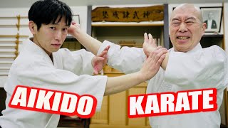 No punches or kicks hit him This is the realistic fighting style of Aikido [upl. by Lerud]