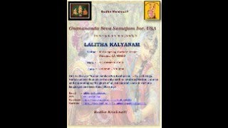 “Lalitha Kalyanam“ Kameswaran amp Kameswari Kalyanam our New Home Oct 21 2023 3pm PST [upl. by Ademla]