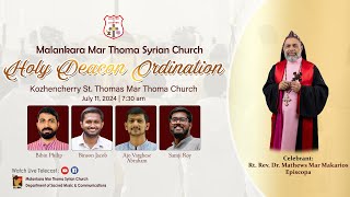 DEACON ORDINATION  BIBIN BINSON AJO SAMJI  ST THOMAS MTC KOZHENCHERRY  110724  DSMC MEDIA [upl. by Maximilien]