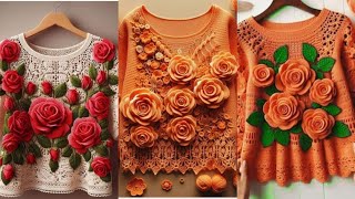 TOP 50 BEST DESIGNER IDEAS OF BEAUTIFUL EASY TRENDY CROCHET EMBROIDERY HANDMADE BLOUSE AND TOP IDEAS [upl. by Gnaw]