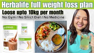 30 Days Weight Loss Plan No Exercise No Strict Diet✅Herbalife Weight loss Diet Plan Results [upl. by Laing]