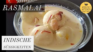 RASMALAI  Indische Süßigkeiten  Wie man Rasmalai macht  Recipe in German language [upl. by Novaat972]