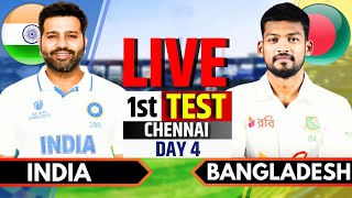 India vs Bangladesh 1st Test Day 4  IND vs BAN Live  India vs Bangladesh Live Score amp Commentary [upl. by Dranyam]