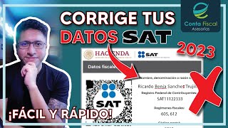 ►🔥 CORREGIR MIS DATOS ANTE EL SAT EN LINEA 2023 🔥 [upl. by Asyl674]