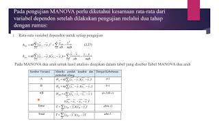 Analisis Varians Multivariat Dua Arah  Multivariate Analysis Of Variance MANOVA Two Way [upl. by Edi]