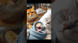 Mom cat love for baby cat🐱 aicat cat kitty kitten catlover catlovers cute funny ai [upl. by Eniagrom]