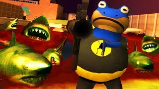 BAT FROG vs ZOMBIE SHARKS  Amazing Frog Halloween Update  Part 161  Pungence [upl. by Attenauqa]