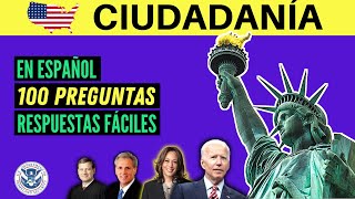 2024  100 PREGUNTAS para el examen de ciudadanía americana en ESPAÑOL una sola respuesta [upl. by Locke]