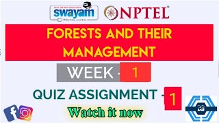 Forests And Their Management Week 1 Quiz Answer Solution 2024  NPTEL 2024  SWAYAM [upl. by Parrie]