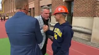 You’re an embarrassment’ Pat McAfee tells College Gameday fan after segment fail on Michigan campus [upl. by Yelsnia]