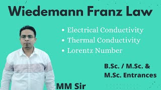 Weidemann Franz Law  Electrical amp Thermal Conductivity  Lorentz Number [upl. by Etiragram]