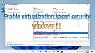 How to enable virtualization based security windows 11 [upl. by Pontus]