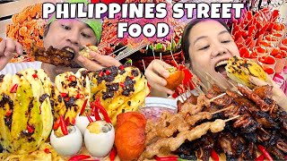 FILIPINO STREET FOOD MAASIM VS INIHAW STREET FOOD BALUT MANGGANG HILAW PINYA ATBP PINOY MUKBANG [upl. by Evoy]