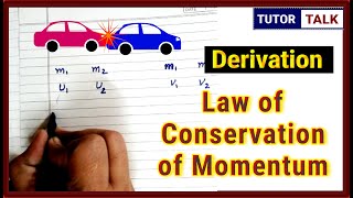 Derivation of law of conservation of momentum  Proof of  How to derive  class 9 in hindi [upl. by Nirtiak]