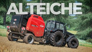 「 ALTEICHE 」4  Runballen pressen mit dem VALTRA 8750  ANGESPIELT  LS22 [upl. by Attenauqa]