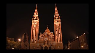 Szeged Fényei  The lights of Szeged  a short walk in the evening city center HD720p [upl. by Orton]