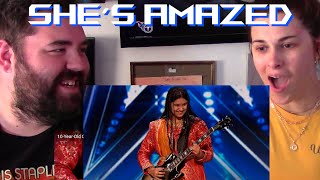 Showing my wife 10 year old guitarist Maya Neelakantan on AGT 2024 [upl. by Keenan]