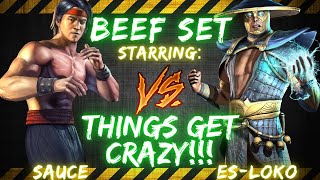 BEEF SET ft EsLoko vs Sauce  THINGS GET CRAZY 🤣🔥🎤 [upl. by Nosecyrb]