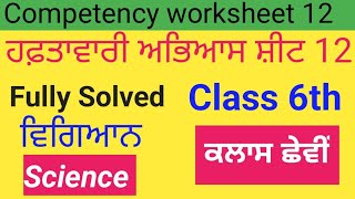 6th Class Science Weekly Practice Sheet 12  Science ਵਿਗਿਆਨ  English Punjabi medium [upl. by Roselin923]