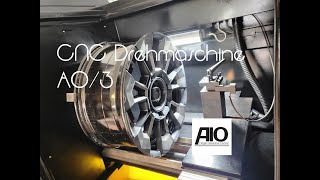 CNC Felgen Drehmaschine AO3 zur optischen Felgenreparatur Glanzdrehen von Alufelgen AIO [upl. by Bryna]