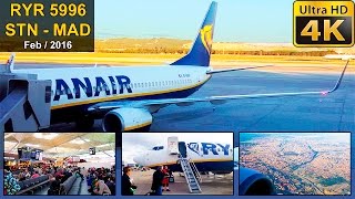 FLIGHT EXPERIENCE  London Stansted  Madrid  RYANAIR B737 [upl. by Ynafit]