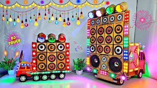 DIY Mini Dj Navratri Durga Pooja Dj Setup Gauri Ganesh Dj Truck Light Decoration gadi wala dj [upl. by Ertemed]