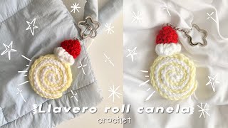 Llavero roll canela crochet  Llavero sushi crochet [upl. by Ahsille]