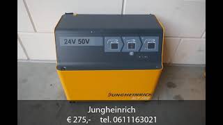 Gebruikte lader palletwagen stapelaar Jungheinrich 24volt 50Ah [upl. by Jennilee293]