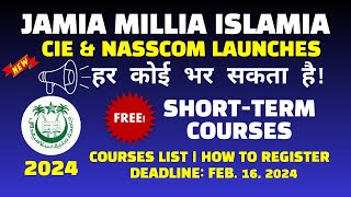 JMI 2024 SHORTTERM COURSES  JMI 2024 SKILL BASED COURSES  JMI SHORT TERM COURSES 2024 [upl. by Socha]