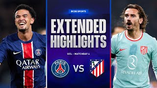 PSG vs Atlético Madrid Extended Highlights  UCL League Phase MD 4  CBS Sports Golazo [upl. by Dnomzed448]