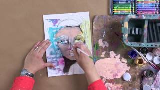 Learn to Paint Artistic Faces with Dina Wakley [upl. by Rem258]