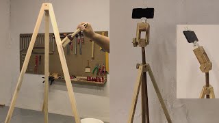 How to make DIY wooden Tripod  Woodworking [upl. by Koosis]