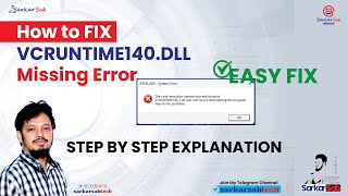 How To Fix The Error VCRUNTIME1401dll Missing Or Not Found Error On Windows 1011 [upl. by Akitnahs]